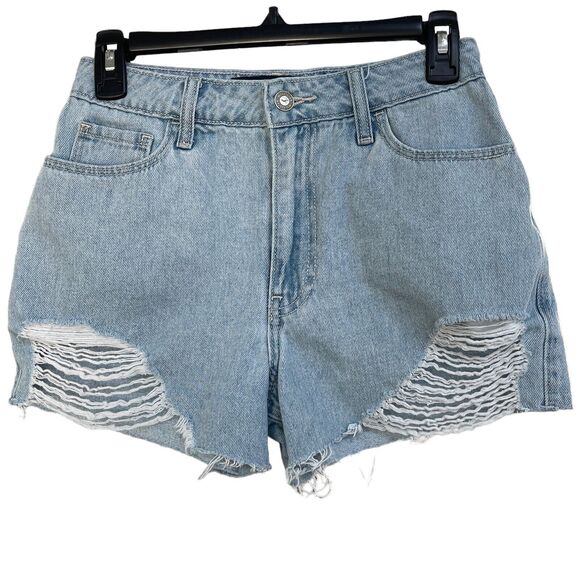 Hollister SZ 0 (W24) Mom Jean Shorts Ultra Hi-Rise Vintage Relaxed Distressed - Picture 1 of 8